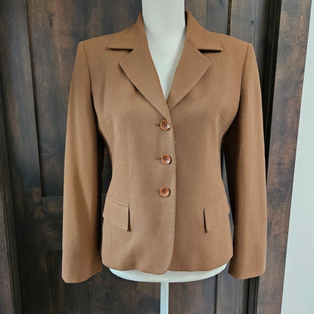 Jones New York Women's Tan Blazer - 100% Wool